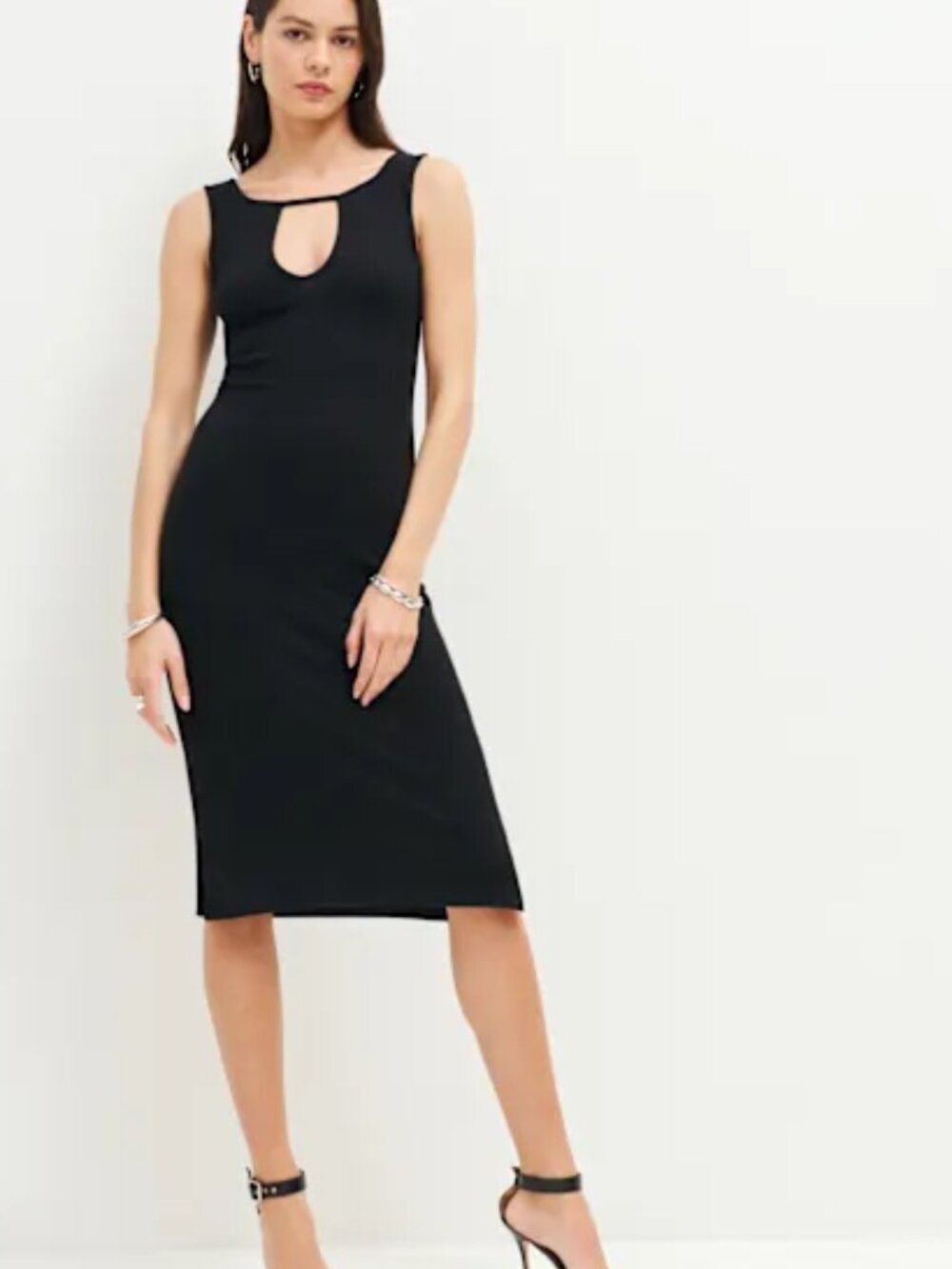 Reformation Willie Knit Dress Black - Size L